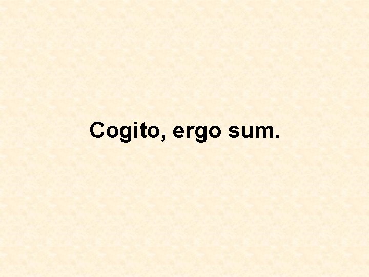 Cogito, ergo sum. 