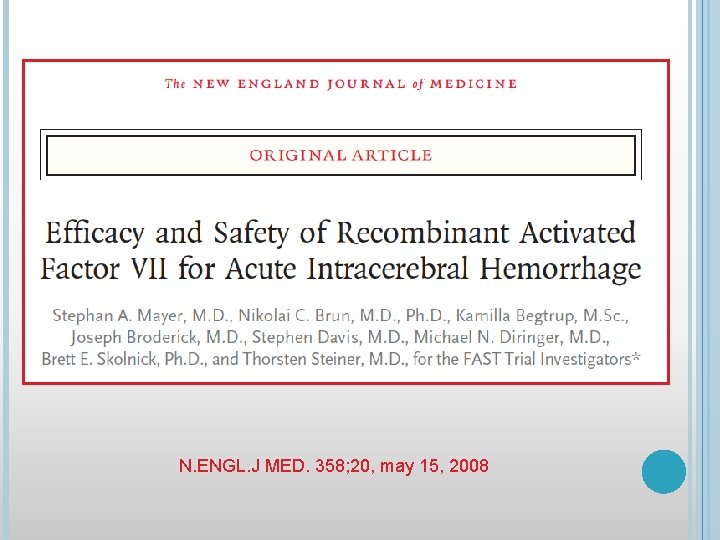 N. ENGL. J MED. 358; 20, may 15, 2008 