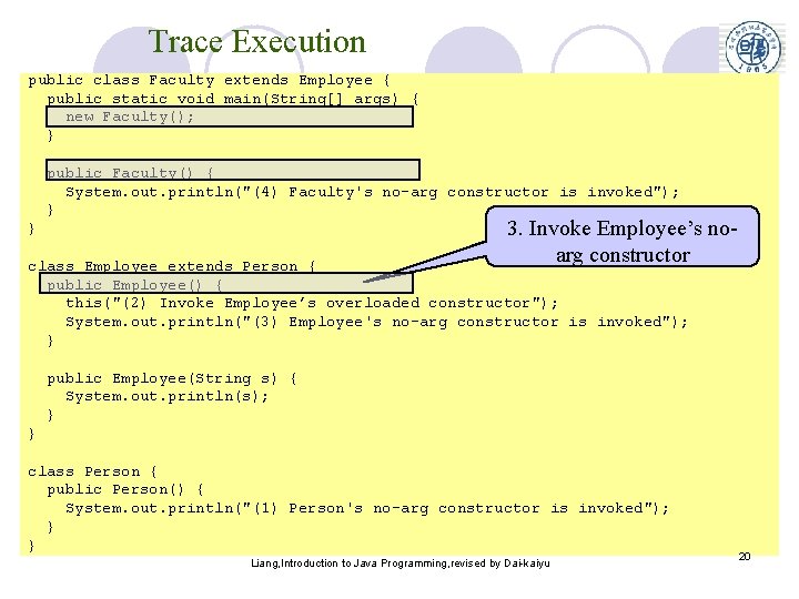 Trace Execution public class Faculty extends Employee { public static void main(String[] args) {