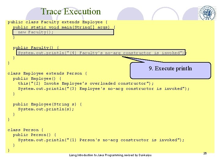 Trace Execution public class Faculty extends Employee { public static void main(String[] args) {