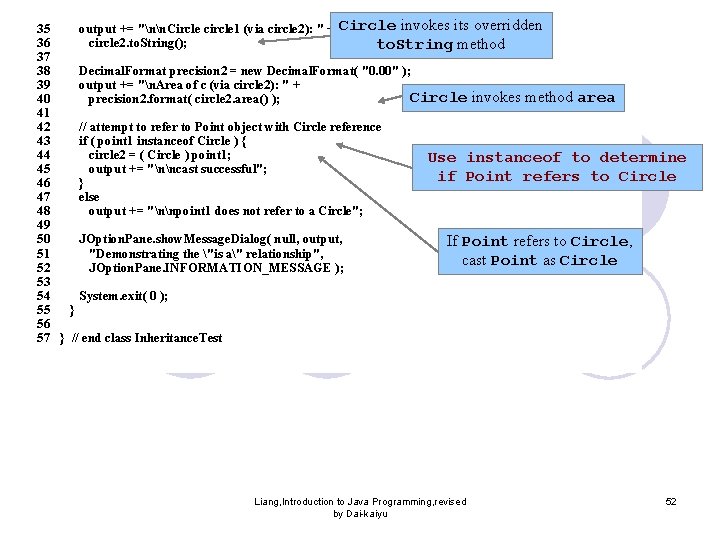 35 output += "nn. Circle circle 1 (via circle 2): " + Circle invokes