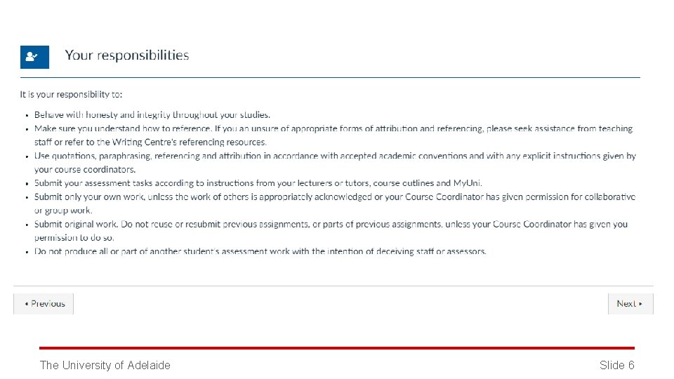 The University of Adelaide Slide 6 