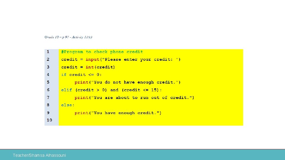 Teacher/Shamsa Alhassouni 