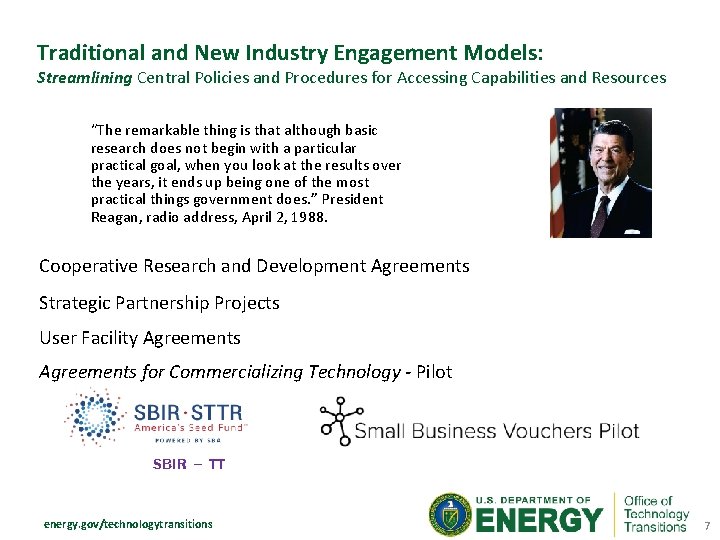 Traditional and New Industry Engagement Models: Streamlining Central Policies and Procedures for Accessing Capabilities