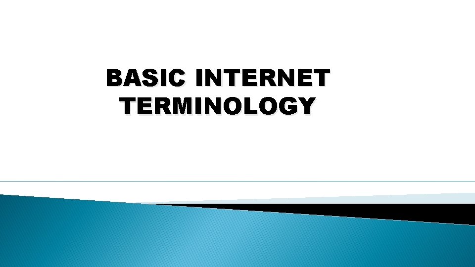 BASIC INTERNET TERMINOLOGY 