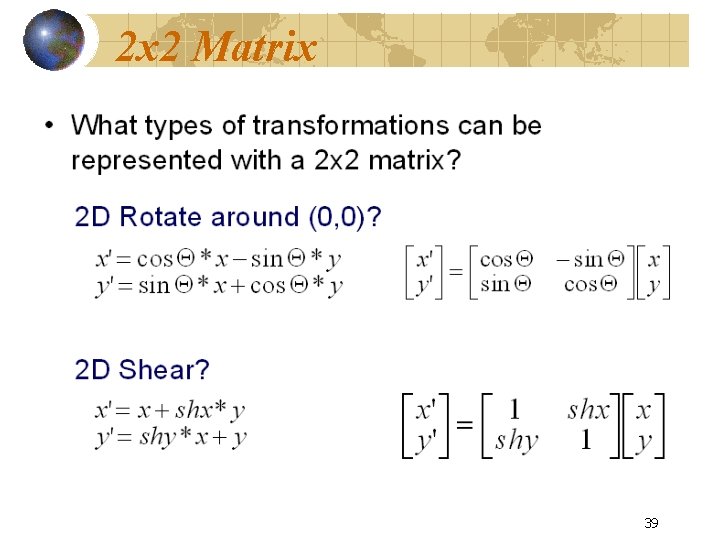 2 x 2 Matrix 39 