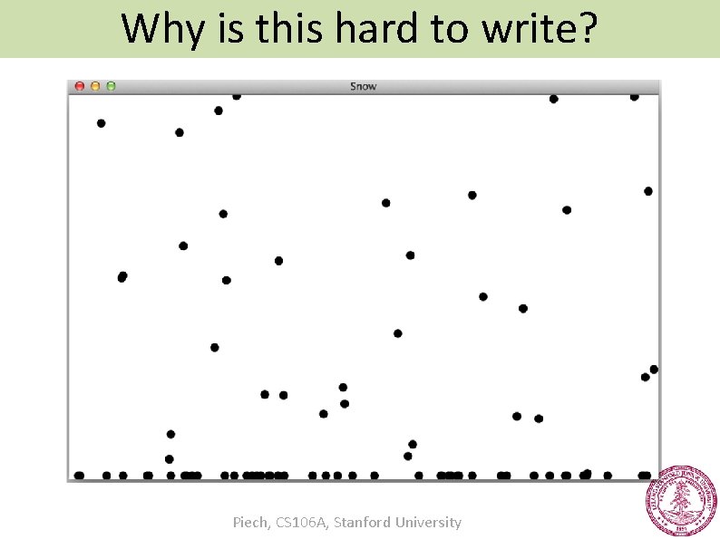 Why is this hard to write? Piech, CS 106 A, Stanford University 