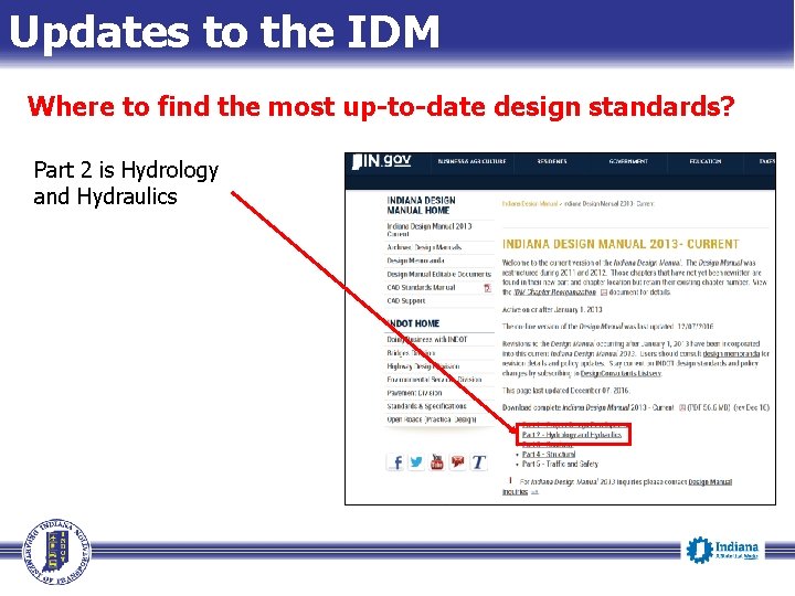 Updates to the IDM Where to find the most up-to-date design standards? Part 2