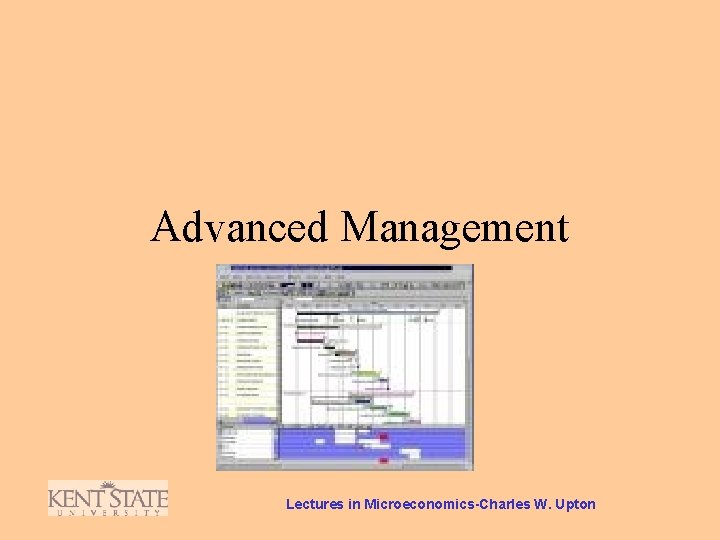 Advanced Management Lectures in Microeconomics-Charles W. Upton 