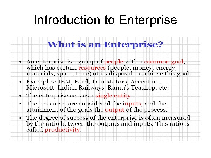 Introduction to Enterprise 