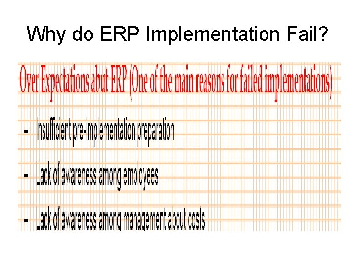 Why do ERP Implementation Fail? 