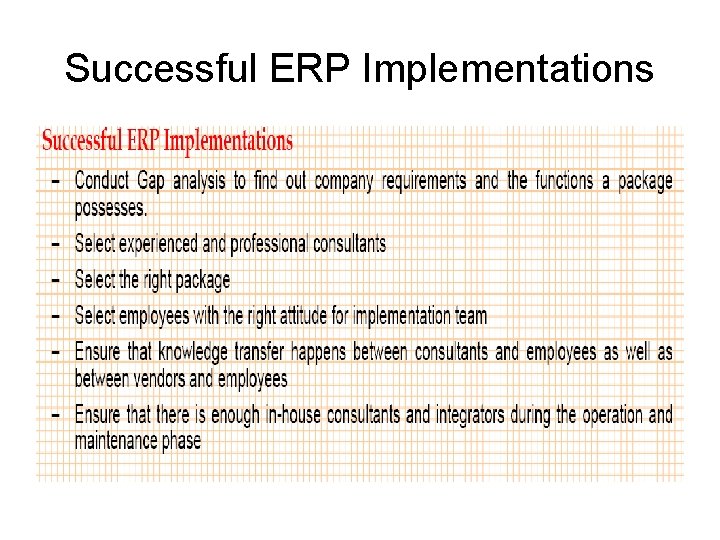 Successful ERP Implementations 