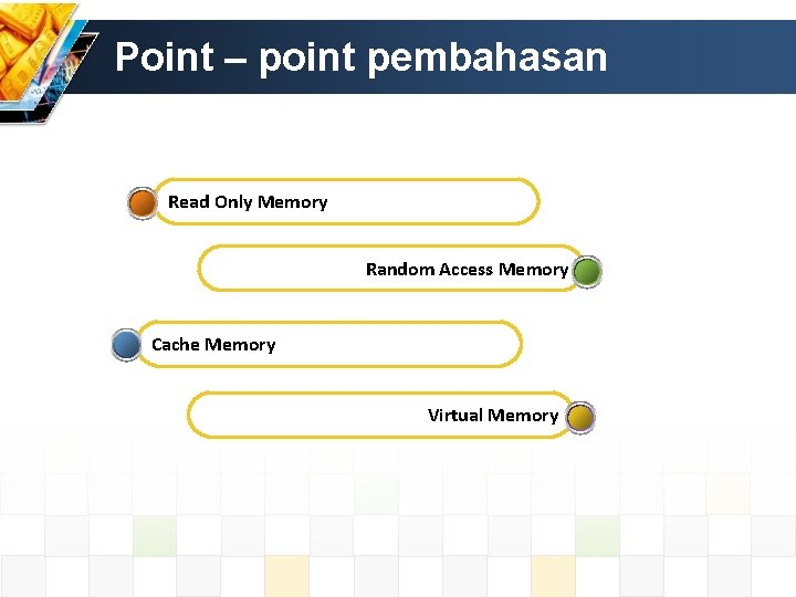 Point – point pembahasan Read Only Memory Random Access Memory Cache Memory Virtual Memory