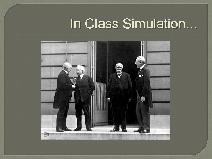 In Class Simulation… 