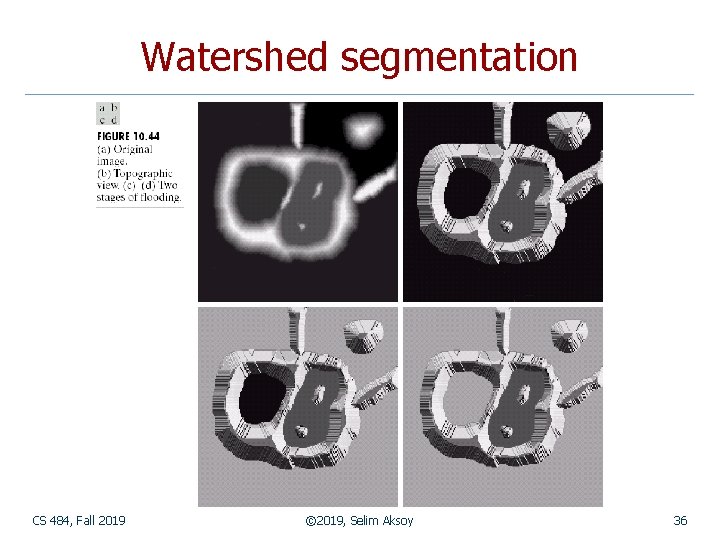 Watershed segmentation CS 484, Fall 2019 © 2019, Selim Aksoy 36 
