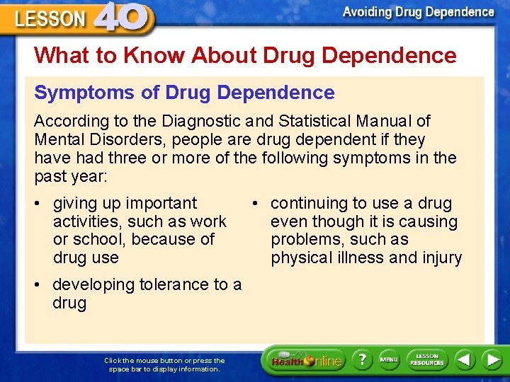 What to Know About Drug Dependence Symptoms of Drug Dependence According to the Diagnostic