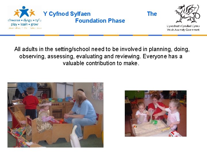 Y Cyfnod Sylfaen Foundation Phase The All adults in the setting/school need to be