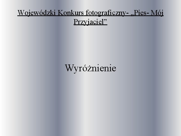 Wojewódzki Konkurs fotograficzny- „Pies- Mój Przyjaciel” Wyróżnienie 