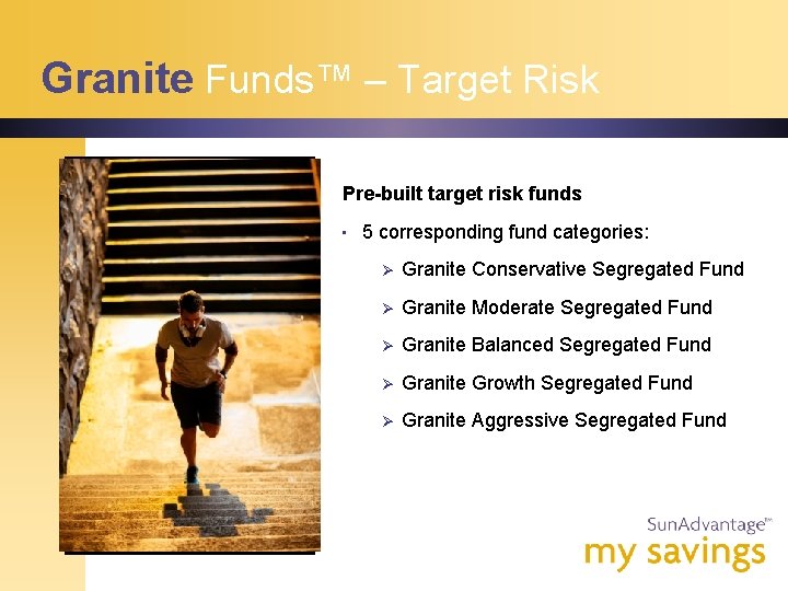 Granite Funds™ – Target Risk Pre-built target risk funds • 5 corresponding fund categories: