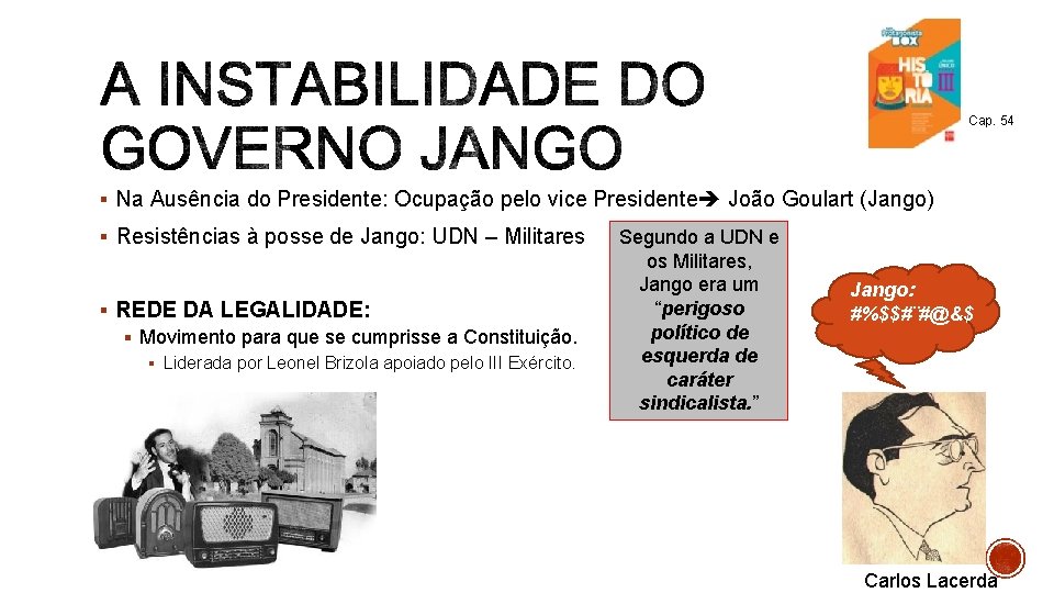 Cap. 54 § Na Ausência do Presidente: Ocupação pelo vice Presidente João Goulart (Jango)