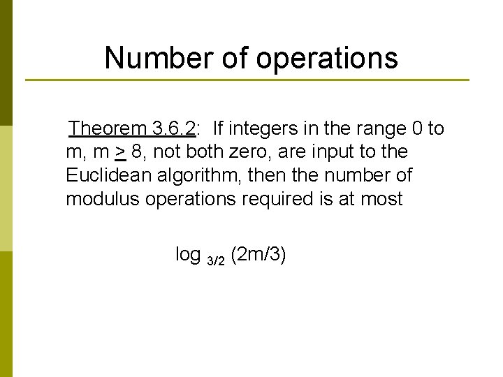 Number of operations Theorem 3. 6. 2: If integers in the range 0 to Number of operations Theorem 3. 6. 2: If integers in the range 0 to
