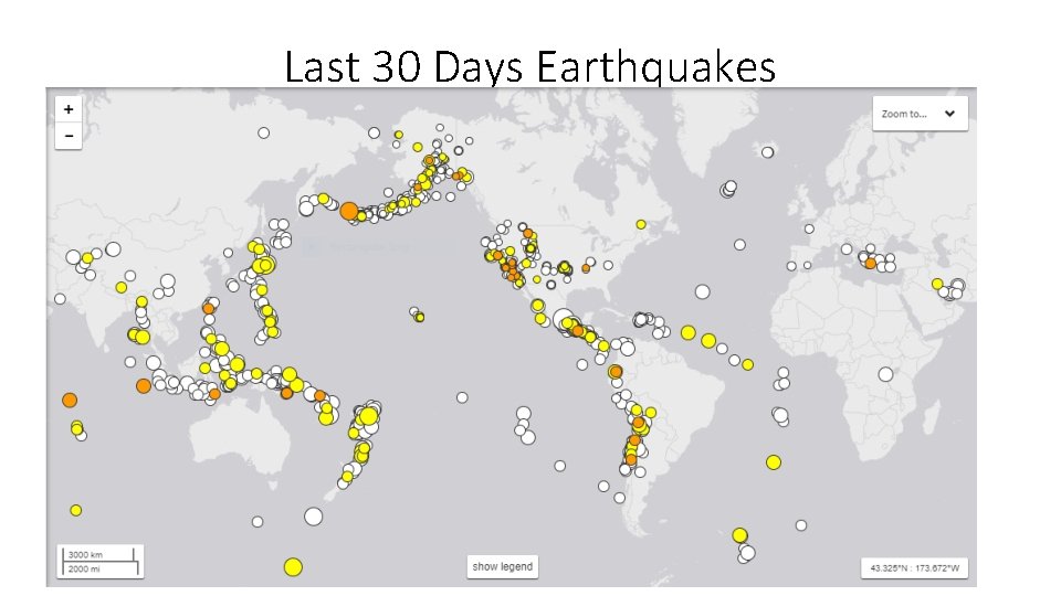 Last 30 Days Earthquakes 