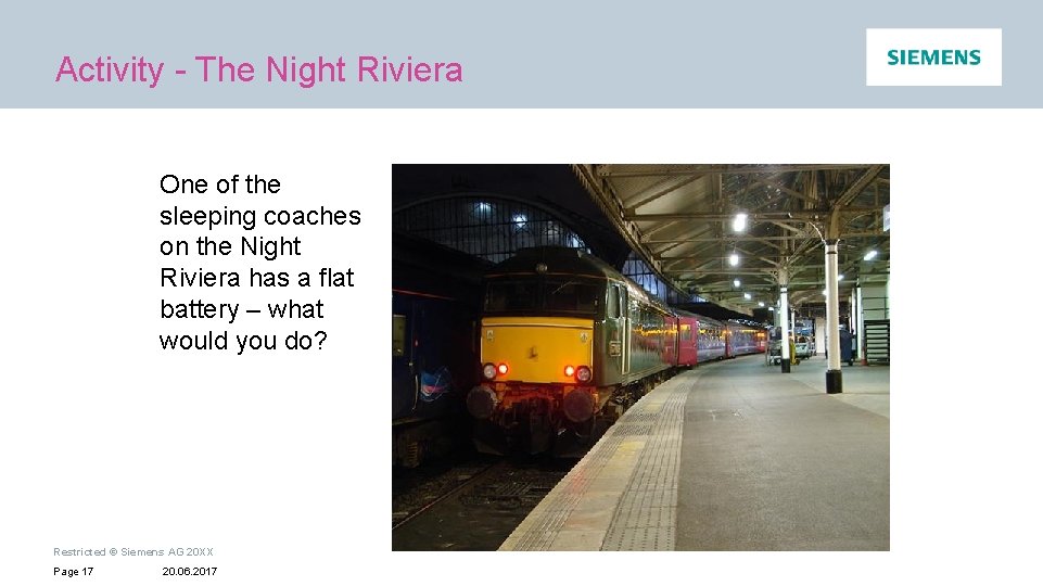 Activity - The Night Riviera One of the sleeping coaches on the Night Riviera