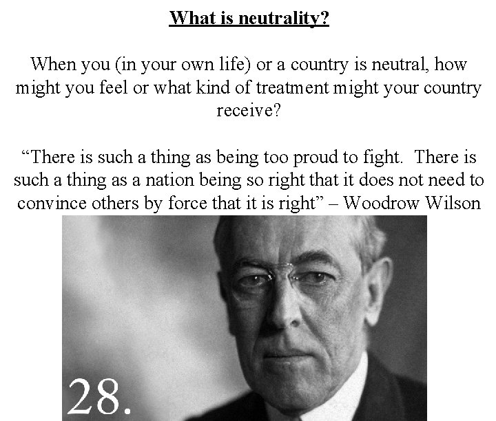 What is neutrality? When you (in your own life) or a country is neutral,