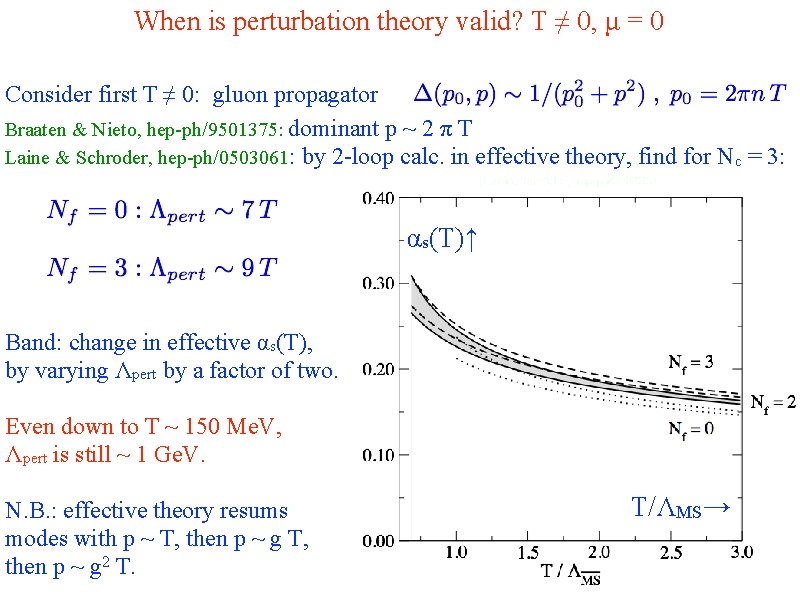 When is perturbation theory valid? T ≠ 0, μ = 0 Consider first T