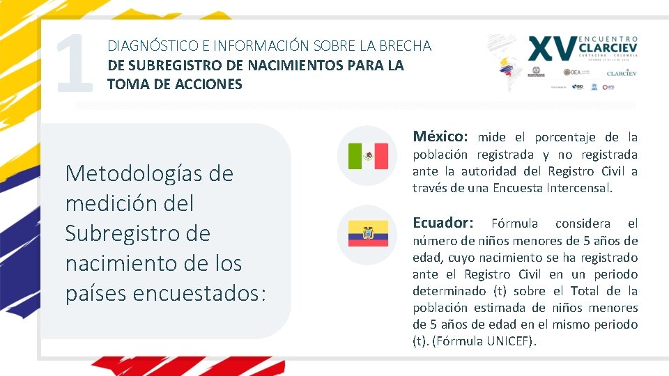 1 DIAGNÓSTICO E INFORMACIÓN SOBRE LA BRECHA DE SUBREGISTRO DE NACIMIENTOS PARA LA TOMA