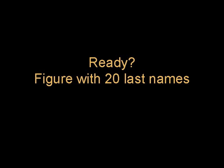 Ready? Figure with 20 last names Ready? Figure with 20 last names