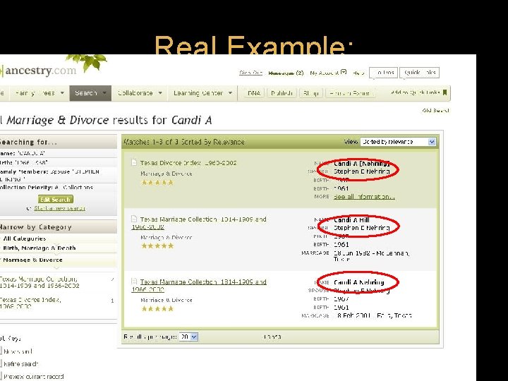 Real Example: Real Example: