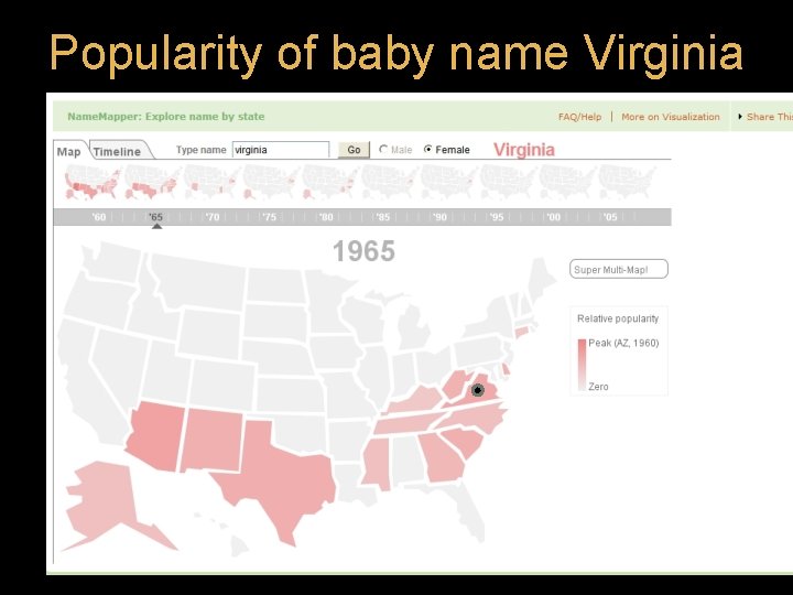 Popularity of baby name Virginia Popularity of baby name Virginia