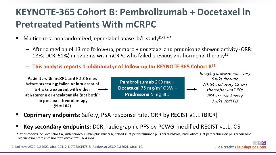 KEYNOTE-365 Cohort B: Pembrolizumab + Docetaxel in Pretreated Patients With m. CRPC § Multicohort,