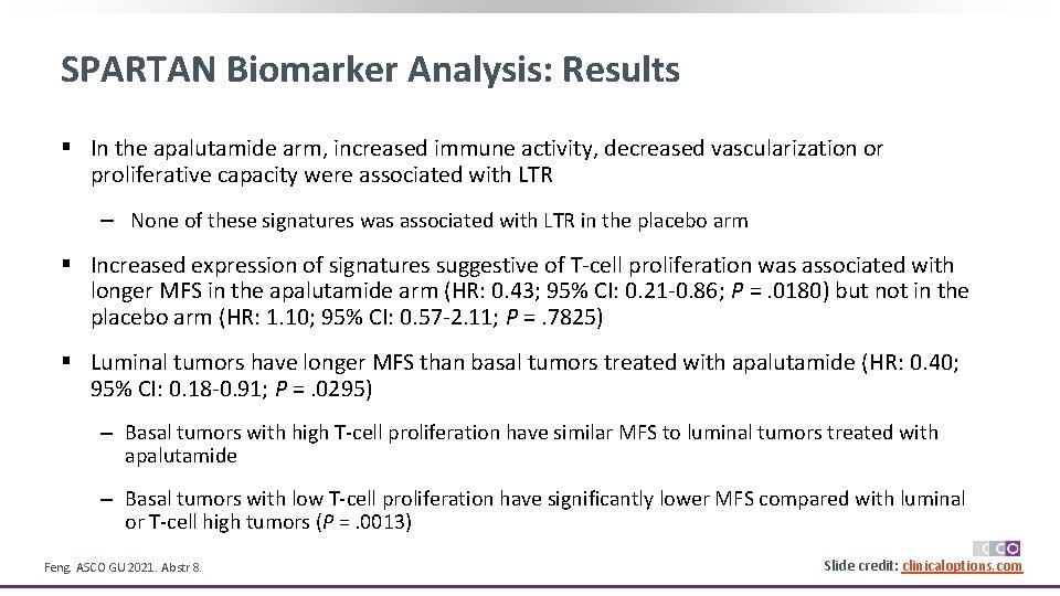 SPARTAN Biomarker Analysis: Results § In the apalutamide arm, increased immune activity, decreased vascularization