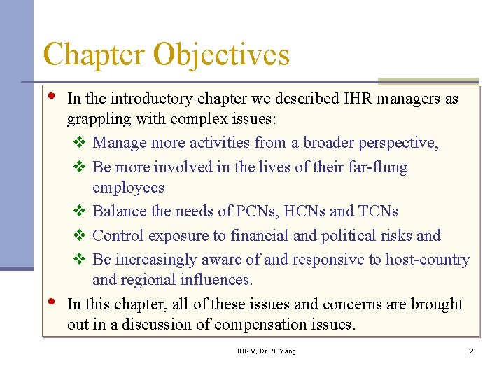 Chapter Objectives • • In the introductory chapter we described IHR managers as grappling Chapter Objectives • • In the introductory chapter we described IHR managers as grappling