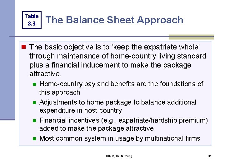 Table 8. 3 The Balance Sheet Approach n The basic objective is to ‘keep Table 8. 3 The Balance Sheet Approach n The basic objective is to ‘keep