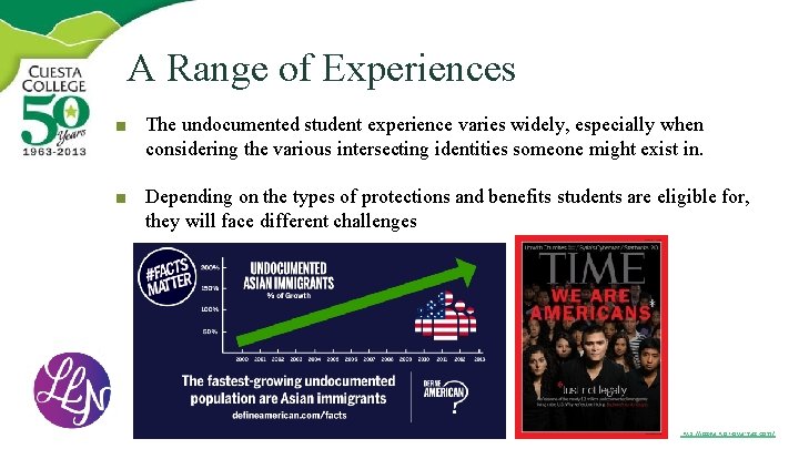 A Range of Experiences ■ The undocumented student experience varies widely, especially when considering