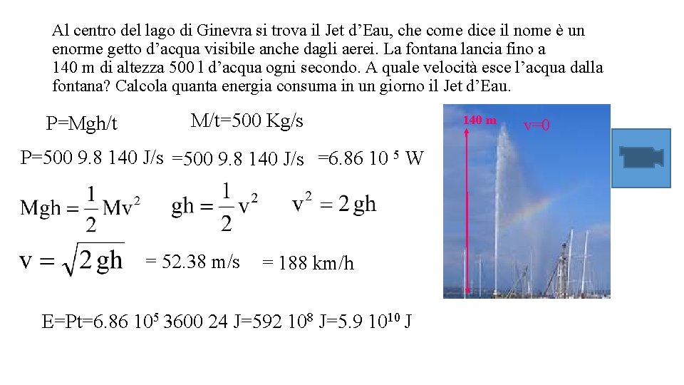 Al centro del lago di Ginevra si trova il Jet d’Eau, che come dice