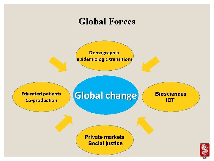 Global Forces Demographic epidemiologic transitions Educated patients Co‐production Global change Private markets Social justice