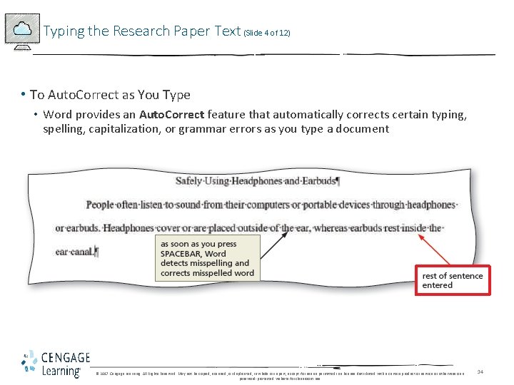 Typing the Research Paper Text (Slide 4 of 12) • To Auto. Correct as Typing the Research Paper Text (Slide 4 of 12) • To Auto. Correct as