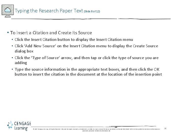 Typing the Research Paper Text (Slide 8 of 12) • To Insert a Citation Typing the Research Paper Text (Slide 8 of 12) • To Insert a Citation