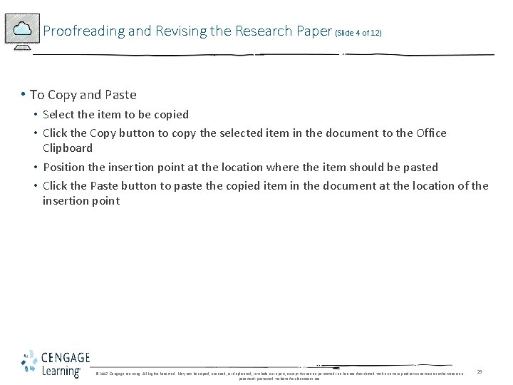 Proofreading and Revising the Research Paper (Slide 4 of 12) • To Copy and Proofreading and Revising the Research Paper (Slide 4 of 12) • To Copy and