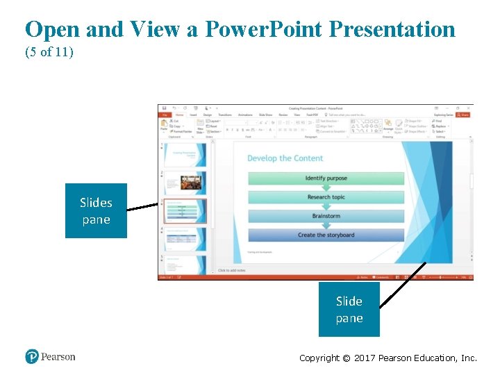 Open and View a Power. Point Presentation (5 of 11) Slides pane Slide pane