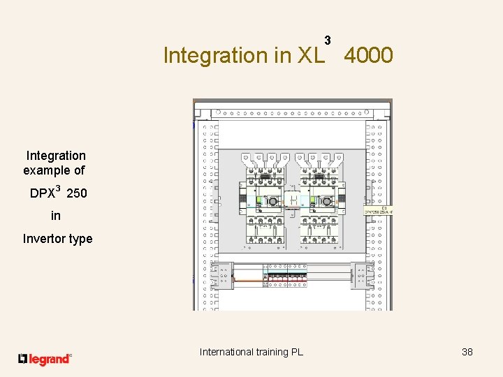 3 Integration in XL 4000 Integration example of DPX 3 250 in Invertor type