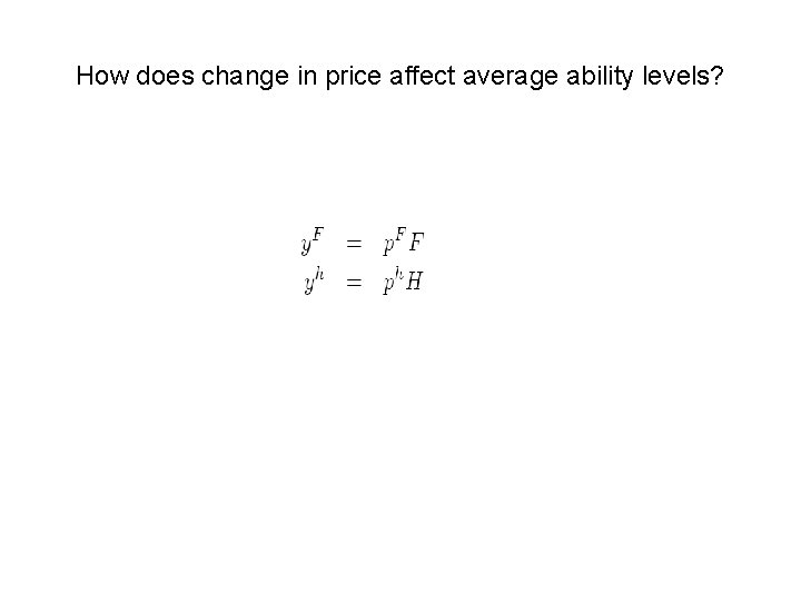 How does change in price affect average ability levels? 