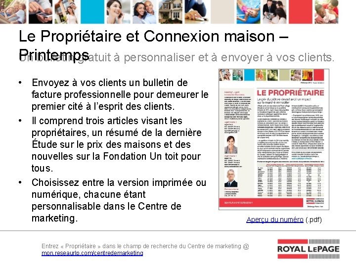 Le Propriétaire et Connexion maison ‒ Printemps Un bulletin gratuit à personnaliser et à