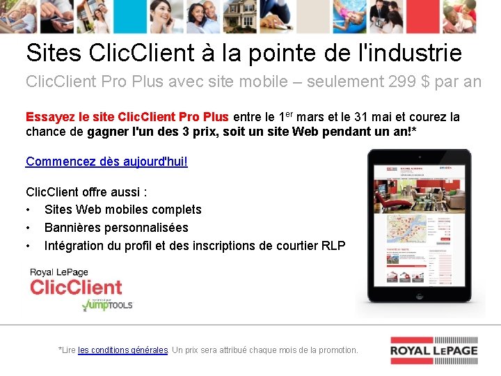 Sites Clic. Client à la pointe de l'industrie Clic. Client Pro Plus avec site