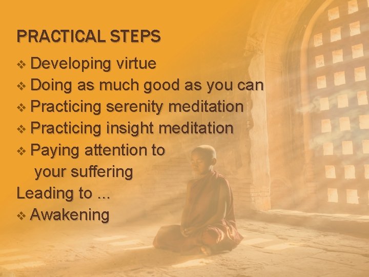 PRACTICAL STEPS v Developing virtue v Doing as much good as you can v