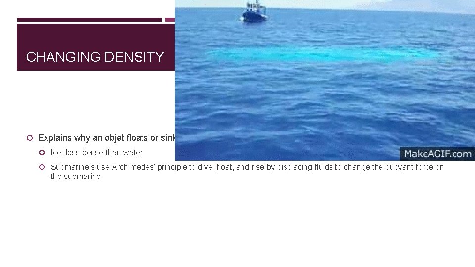 Sinking Water FLOATING AND SINKING CHAPTER 3 SECTION 2 KEY